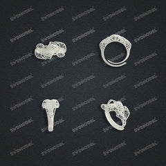 Jewelry set Filigree Ring White Wax Casting Resin 3D Printing Service  HNM-06-R