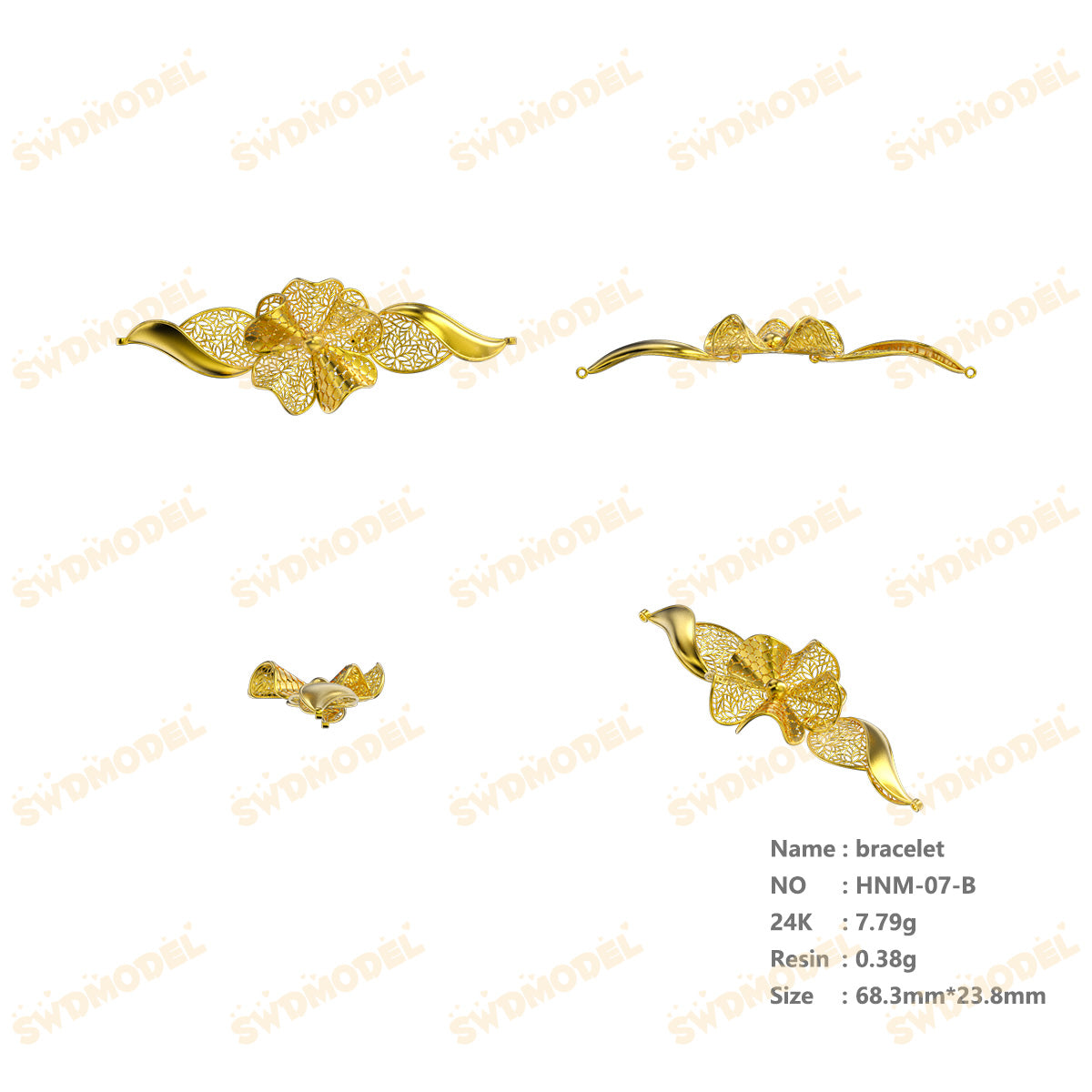 Jewelry set  Filigree Set   White Wax Casting Resin 3D Printing Service  HNM-07