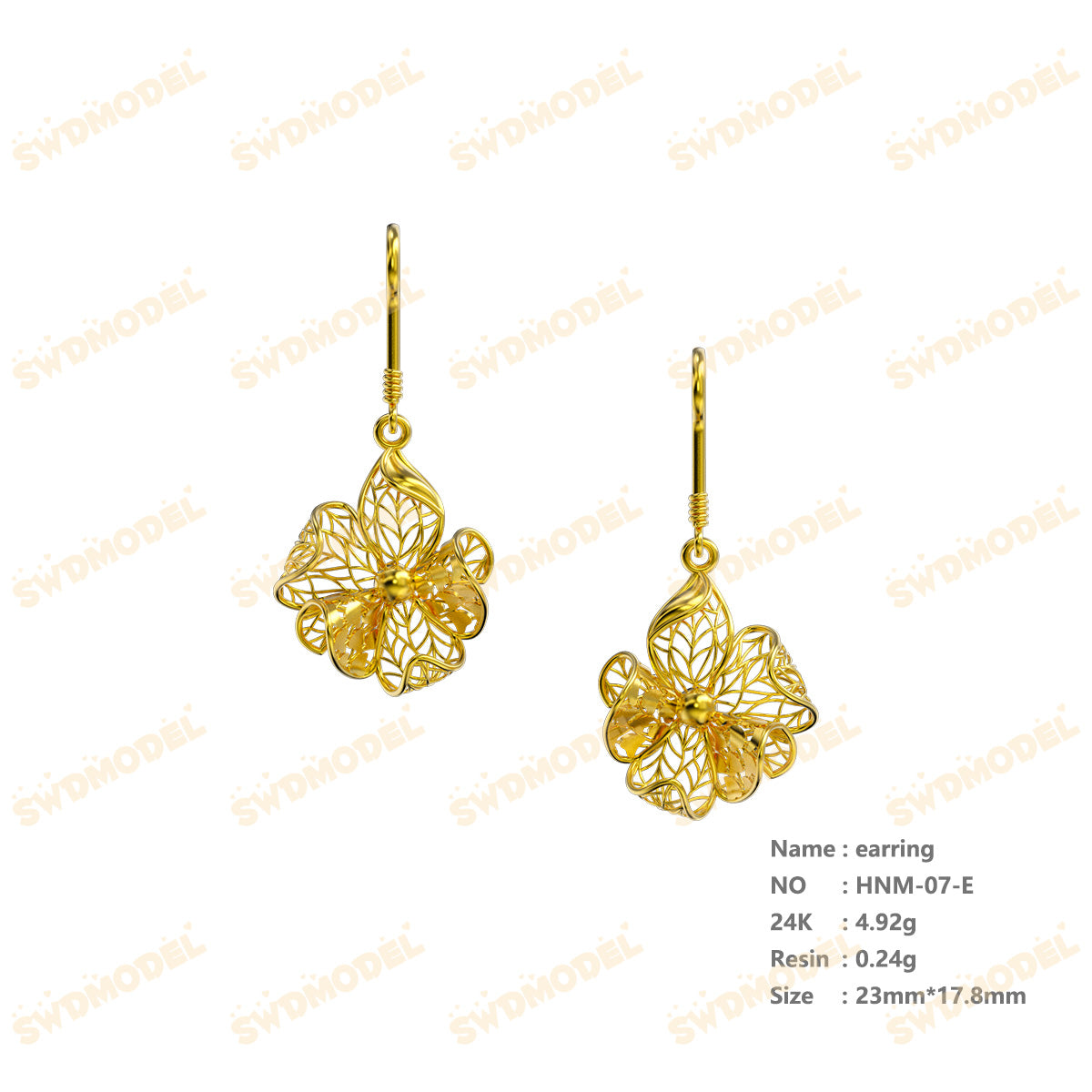 Jewelry set  Filigree Set   White Wax Casting Resin 3D Printing Service  HNM-07