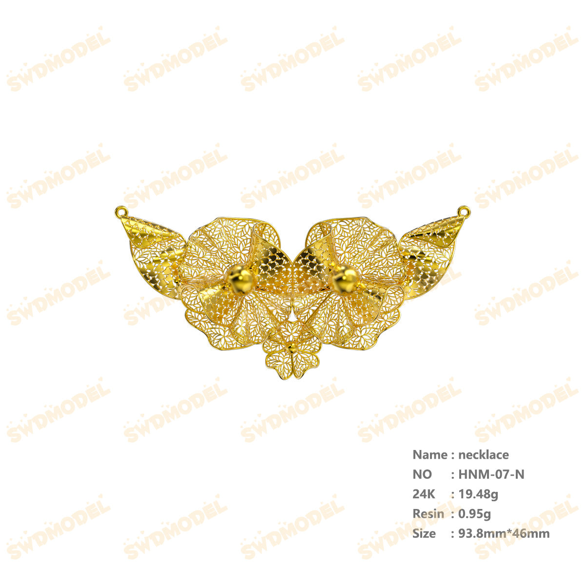 Jewelry set  Filigree Set   White Wax Casting Resin 3D Printing Service  HNM-07