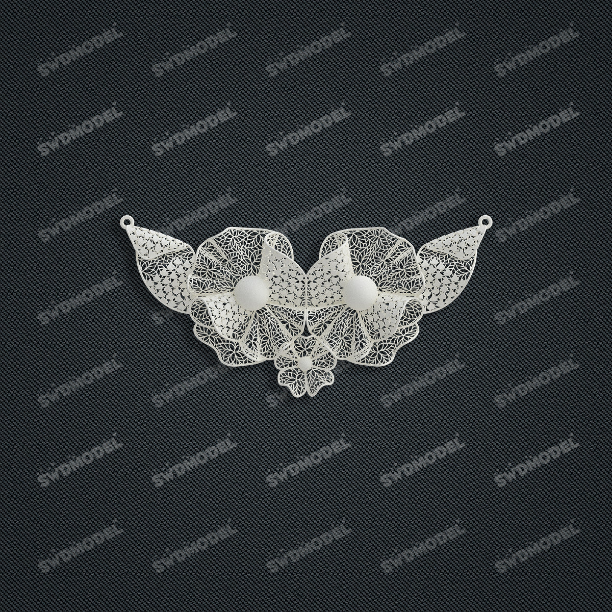 Jewelry set Filigree Necklace White Wax Casting Resin 3D Printing Service  HNM-07-N