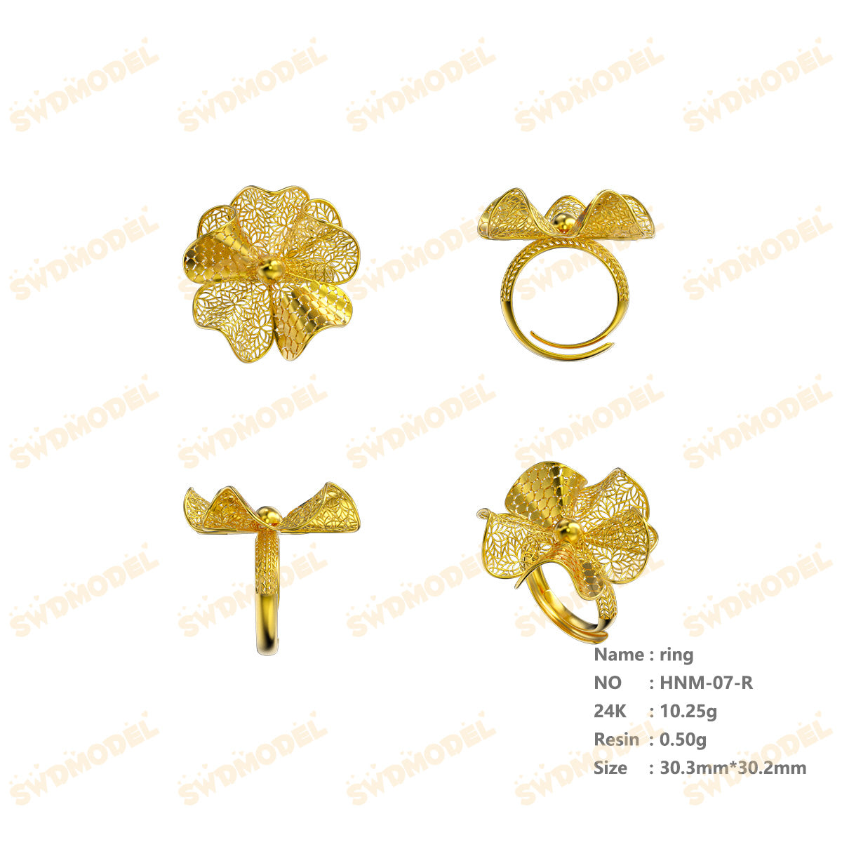 Jewelry set  Filigree Set   White Wax Casting Resin 3D Printing Service  HNM-07