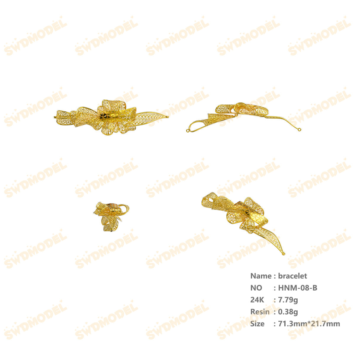 Jewelry set  Filigree Set   White Wax Casting Resin 3D Printing Service  HNM-08