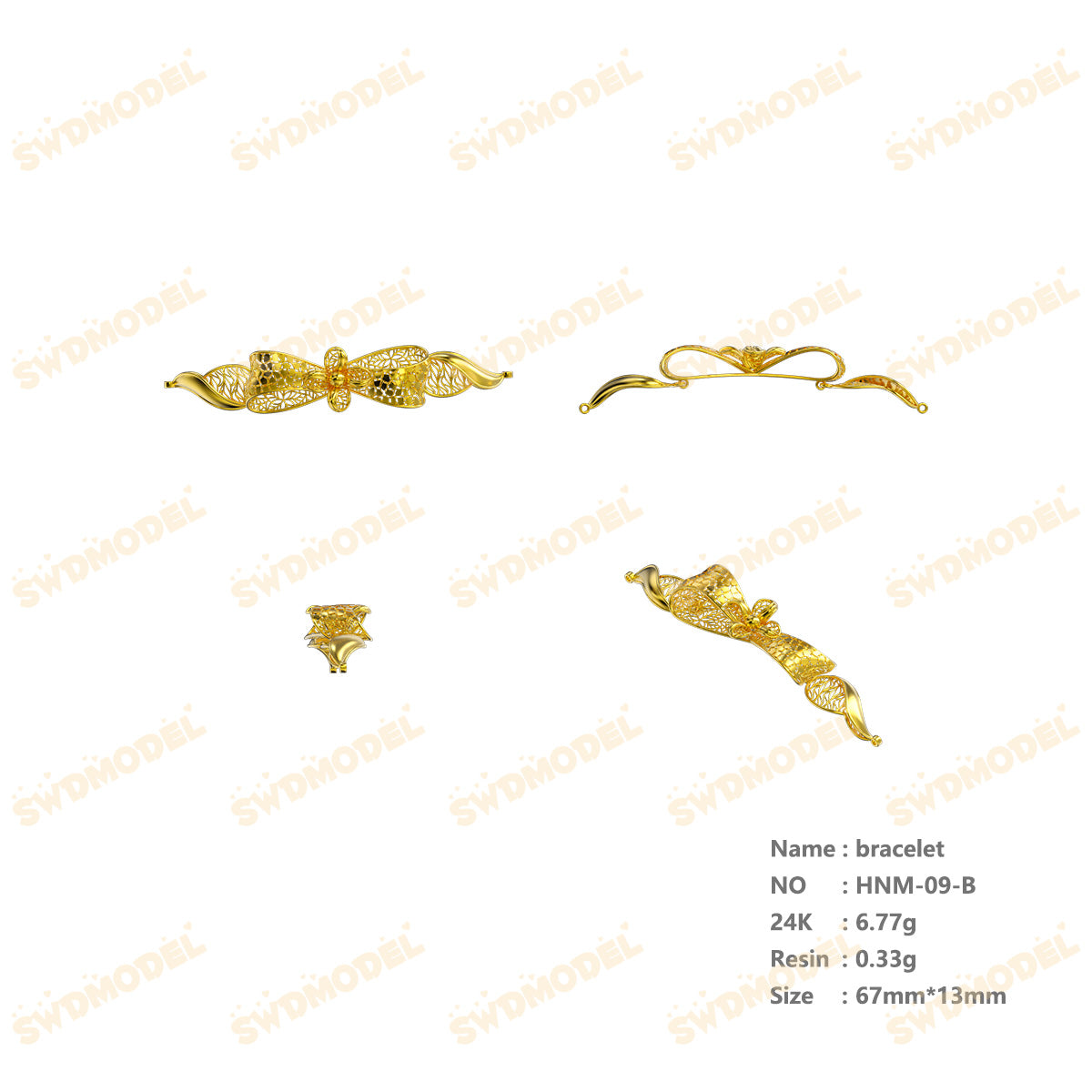 Jewelry set  Filigree Set   White Wax Casting Resin 3D Printing Service  HNM-09