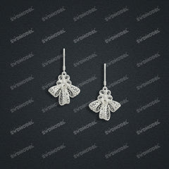 Jewelry set Filigree Earrings White Wax Casting Resin 3D Printing Service   HNM-09-E