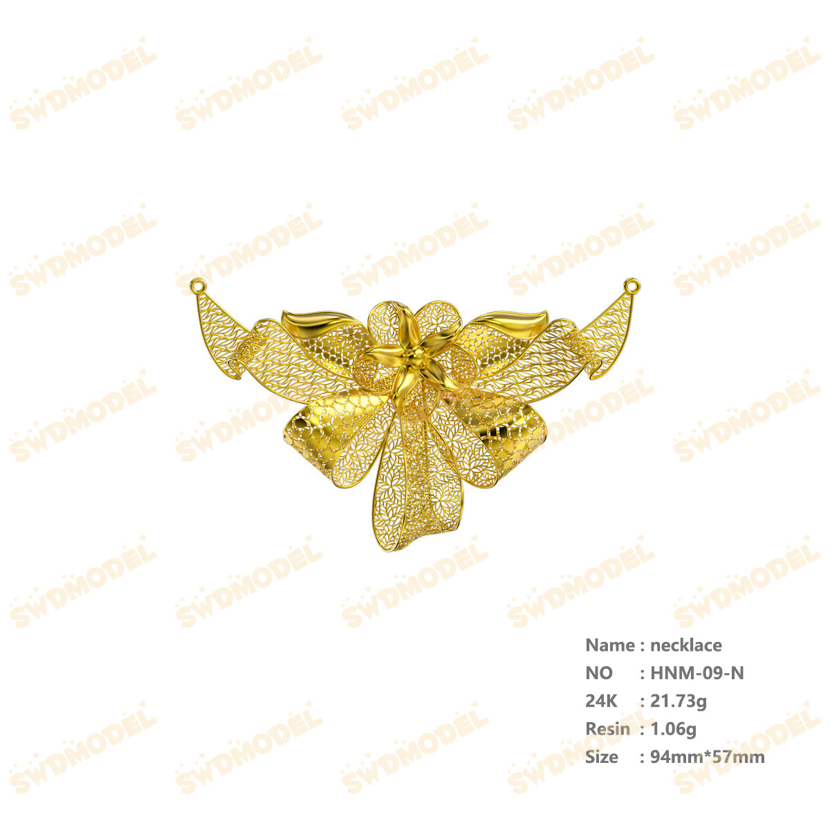 Jewelry set  Filigree Set   White Wax Casting Resin 3D Printing Service  HNM-09