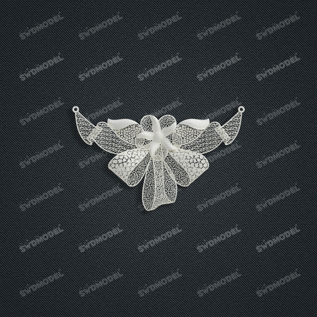 Jewelry set Filigree Necklace White Wax Casting Resin 3D Printing Service  HNM-09-N