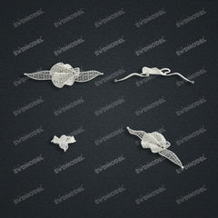 Jewelry set  Filigree Set   White Wax Casting Resin 3D Printing Service  HNM-10