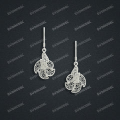 Jewelry set Filigree Earrings White Wax Casting Resin 3D Printing Service   HNM-10-E