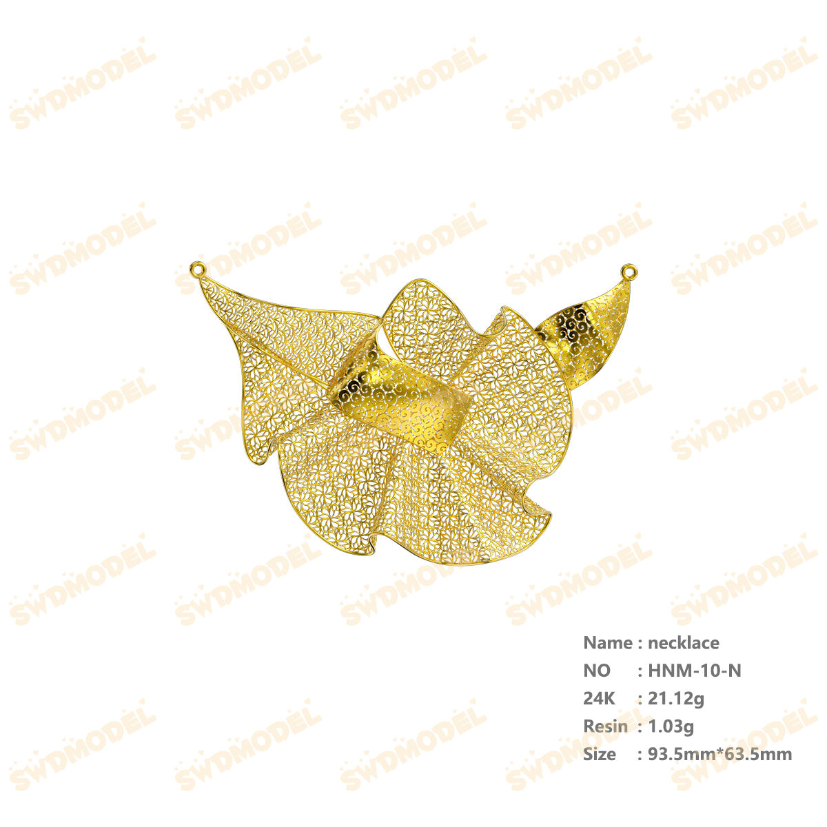Jewelry set  Filigree Set   White Wax Casting Resin 3D Printing Service  HNM-10