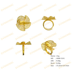 Jewelry set Filigree Ring White Wax Casting Resin 3D Printing Service  HNM-10-R