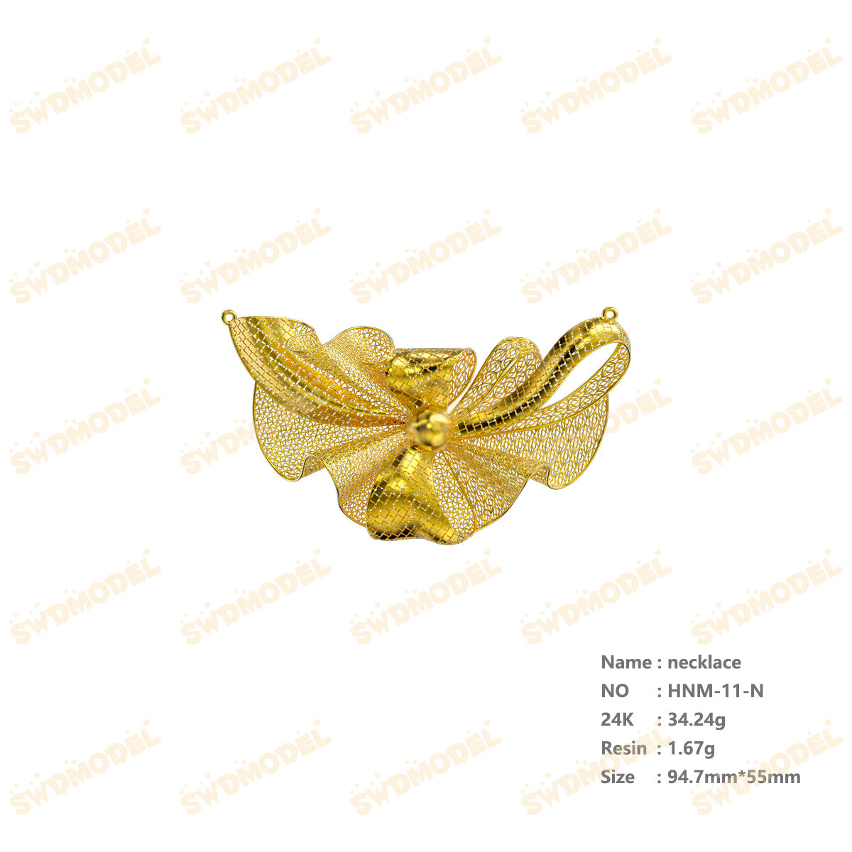 Jewelry set  Filigree Set   White Wax Casting Resin 3D Printing Service  HNM-11