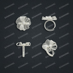 Jewelry set Filigree Ring White Wax Casting Resin 3D Printing Service  HNM-11-R