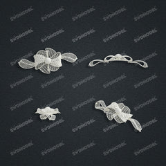 Jewelry set  Filigree Set   White Wax Casting Resin 3D Printing Service  HNM-12