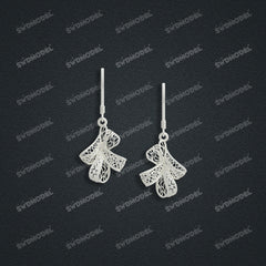Jewelry set Filigree Earrings White Wax Casting Resin 3D Printing Service   HNM-12-E