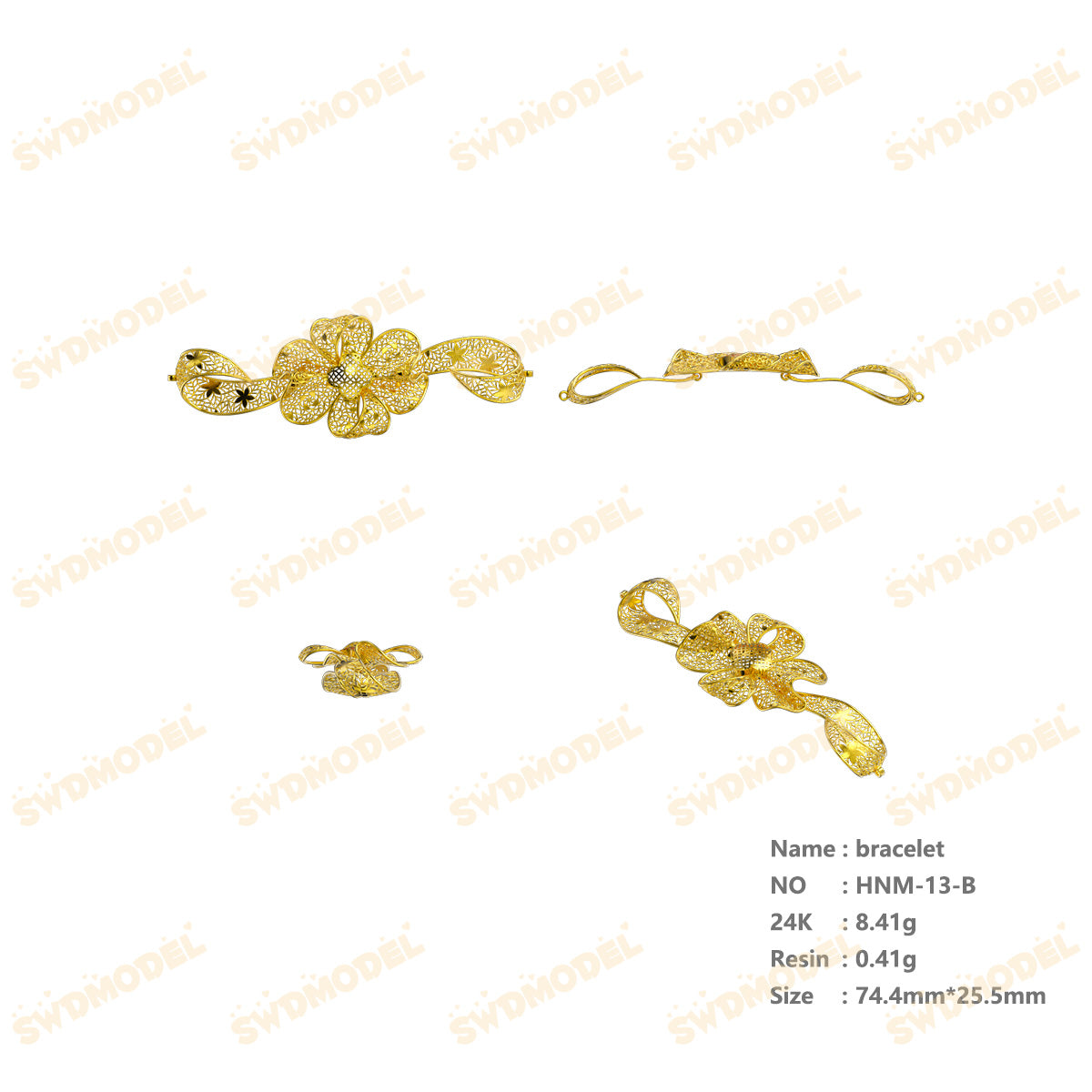 Jewelry set  Filigree Set   White Wax Casting Resin 3D Printing Service  HNM-13