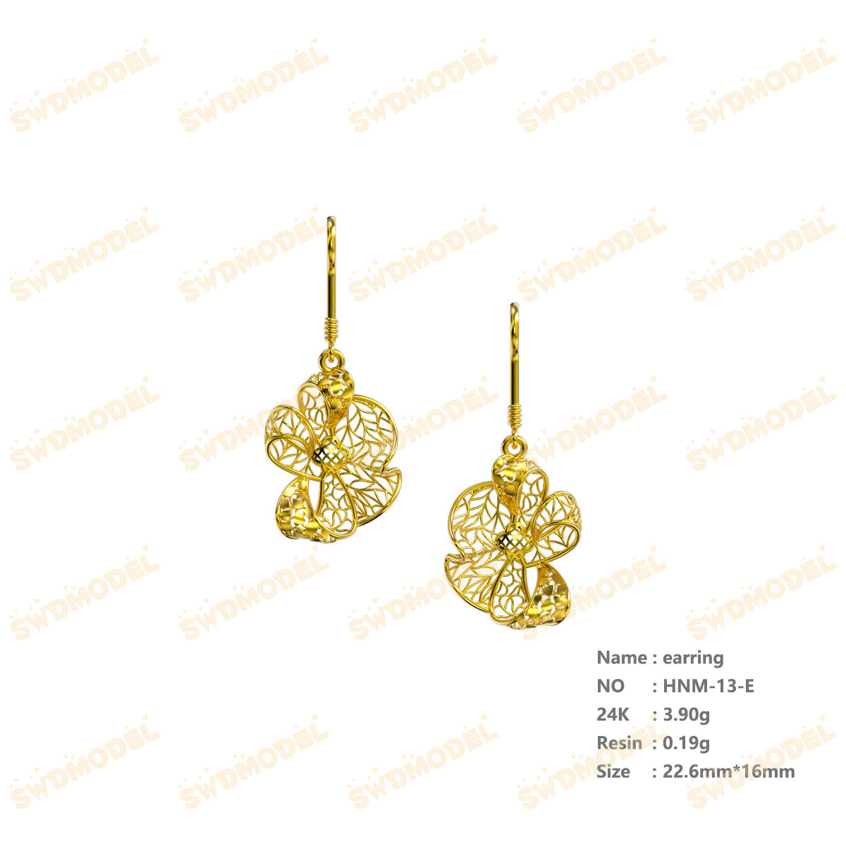 Jewelry set  Filigree Set   White Wax Casting Resin 3D Printing Service  HNM-13