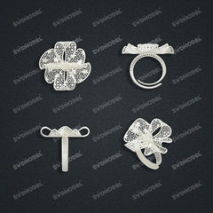 Jewelry set Filigree Ring White Wax Casting Resin 3D Printing Service  HNM-13-R