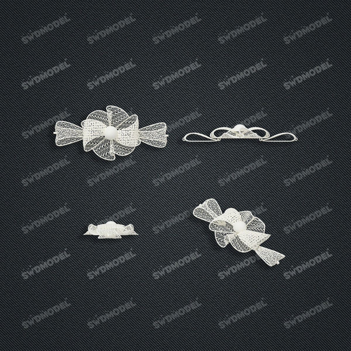 Jewelry set Filigree Bracelet White Wax Casting Resin 3D Printing Service   FNM-14-B