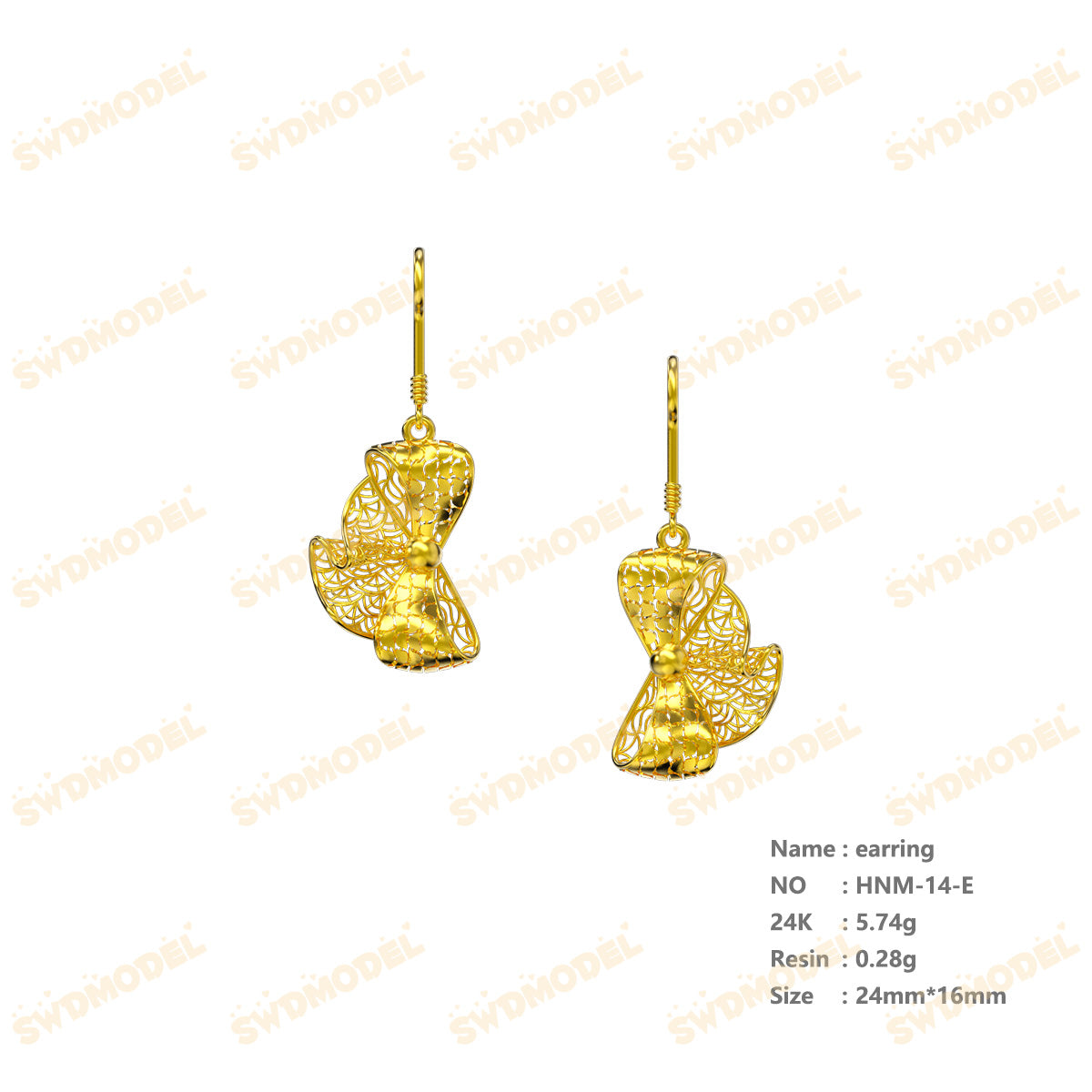 Jewelry set  Filigree Set   White Wax Casting Resin 3D Printing Service  HNM-14