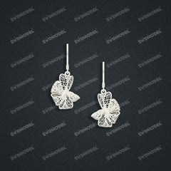Jewelry set Filigree Earrings White Wax Casting Resin 3D Printing Service   HNM-15-E