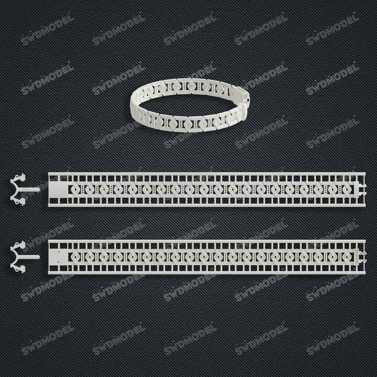 Miami Cuban Chain Casting White Wax 3D Printing Service SWDB-078-W10