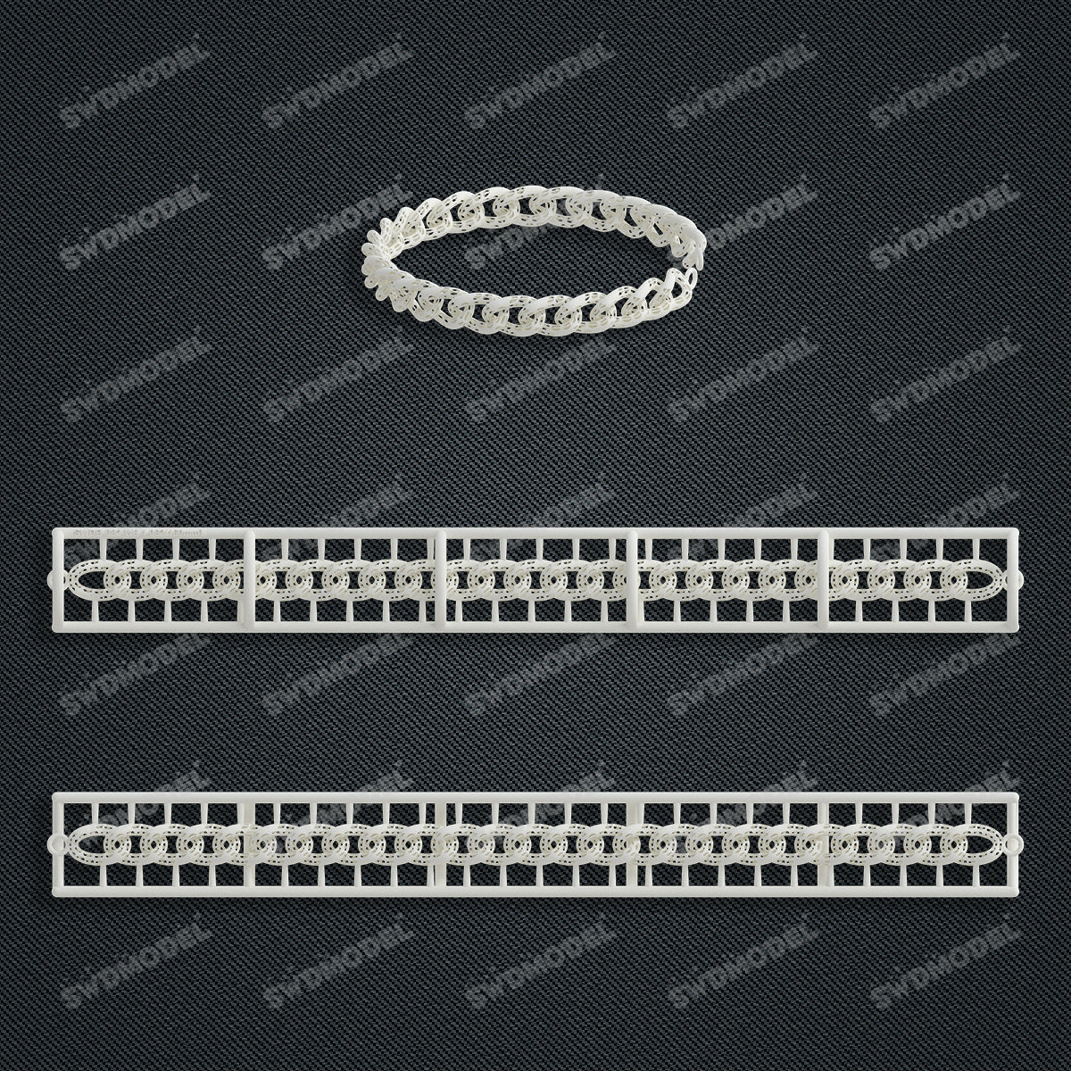 Miami Cuban Chain Casting White Wax 3D Printing Service SWDB-083-W8.7-015