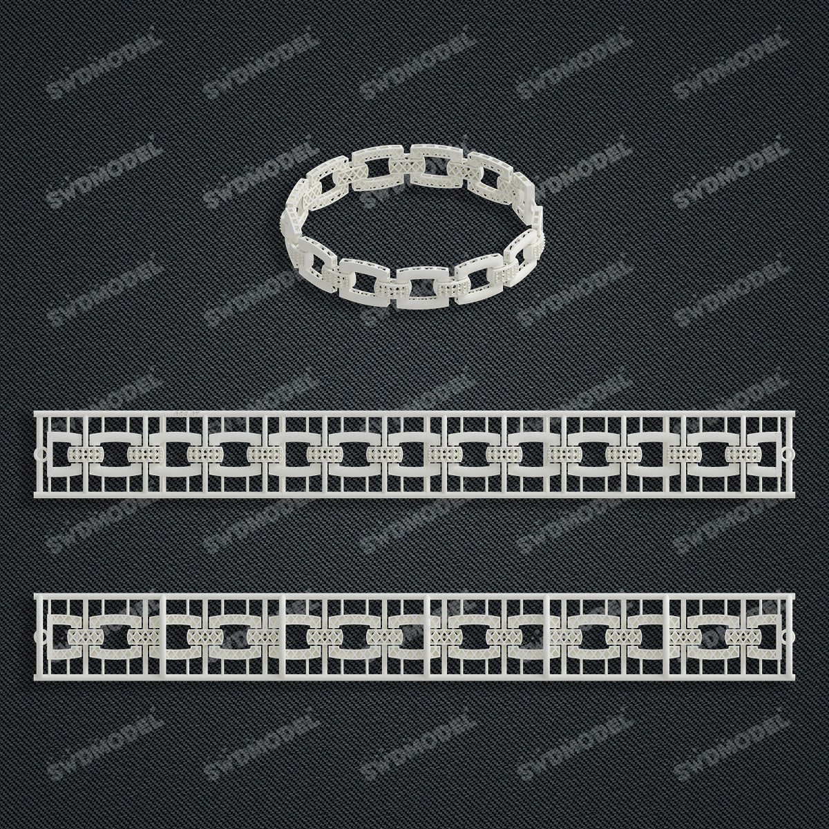 Miami Cuban Chain Casting White Wax 3D Printing Service SWDB-085-W10-07