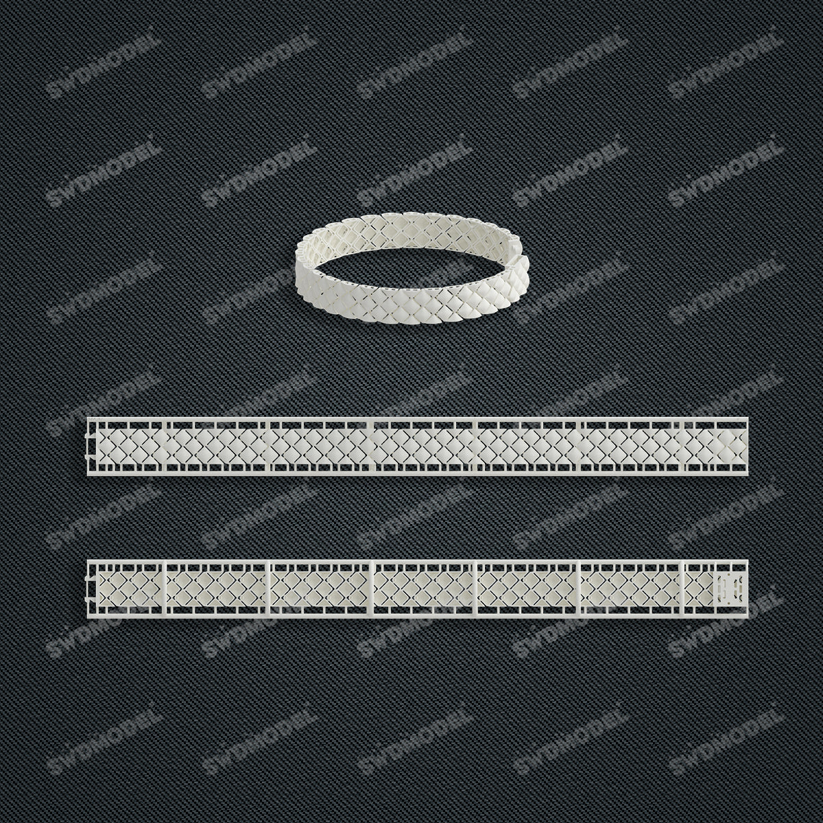 Miami Watch Band Chain Casting White Wax 3D Printing Service SWDB-092-W10-04