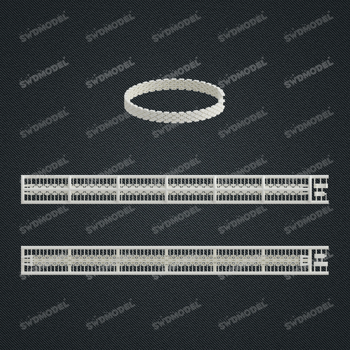 Miami Watch Band Chain Casting White Wax 3D Printing Service  SWDB-098-W6.3-018