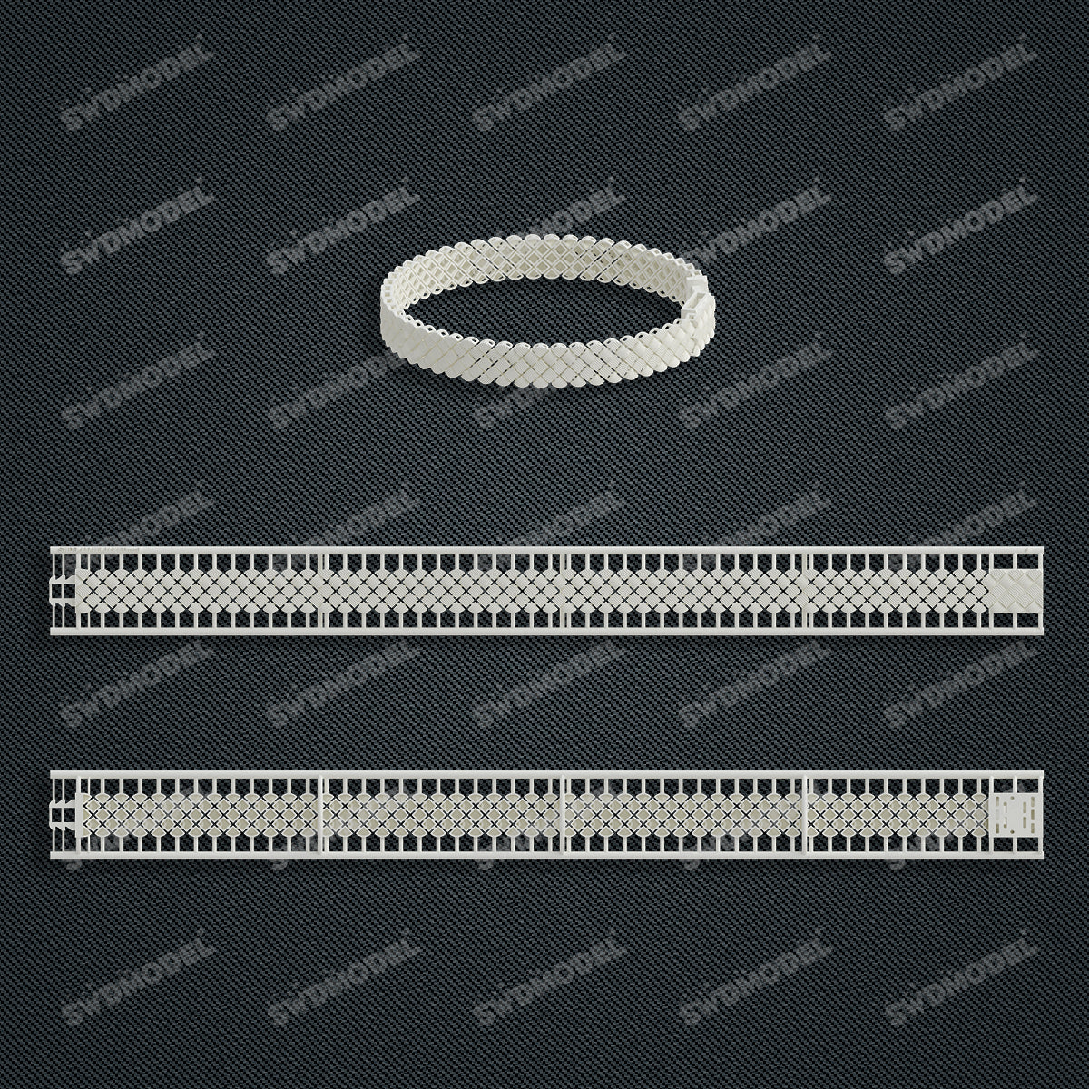 Miami Watch Band Chain Casting White Wax 3D Printing Service  SWDB-106-W8-015