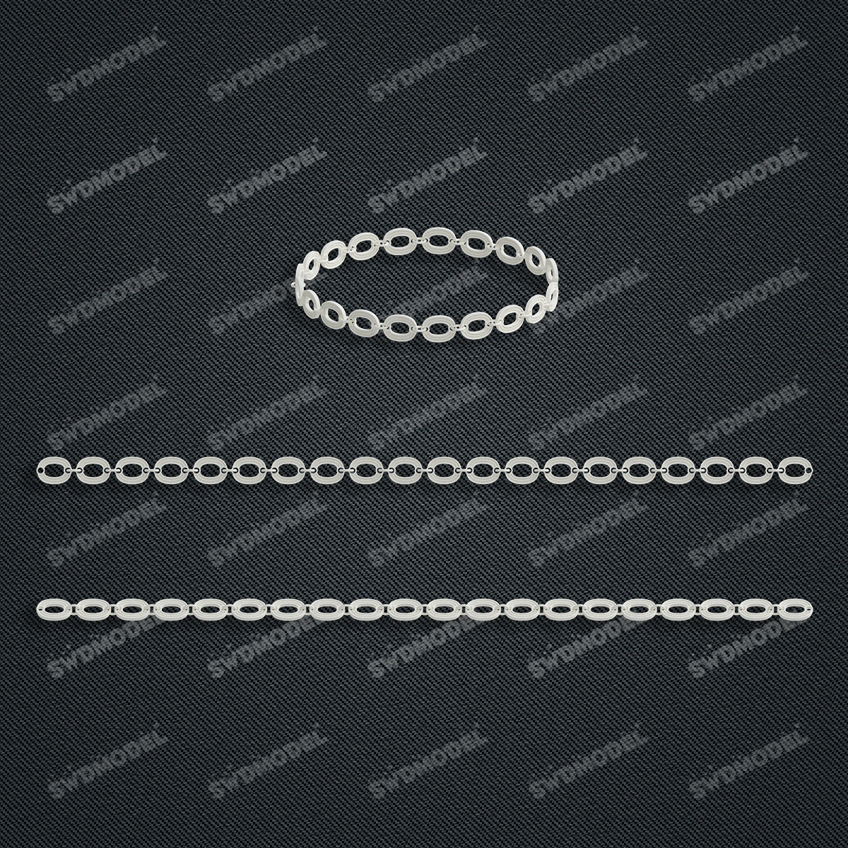 Miami Cuban Chain Casting White Wax 3D Printing Service SWDB-127-W6