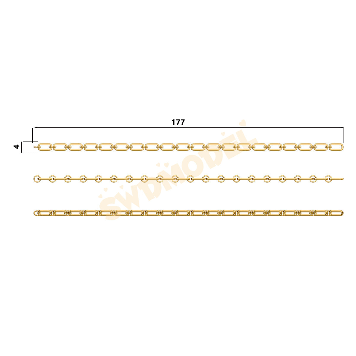Miami Cuban Chain Casting White Wax 3D Printing Service SWDB-128-W4