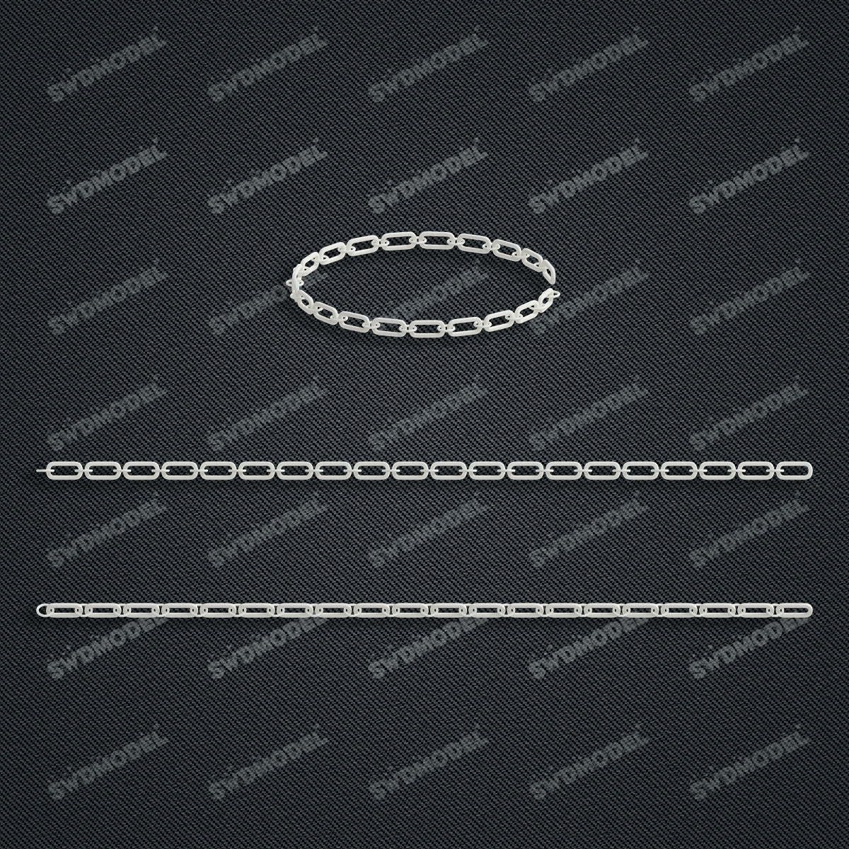 Miami Cuban Chain Casting White Wax 3D Printing Service SWDB-128-W4