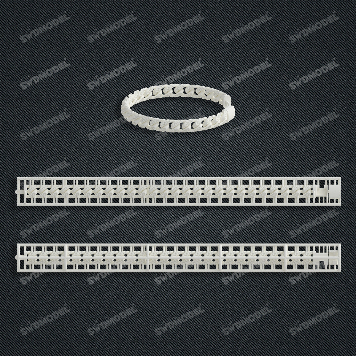 Miami Cuban Chain Casting White Wax 3D Printing Service SWDB-144-W8.1-096