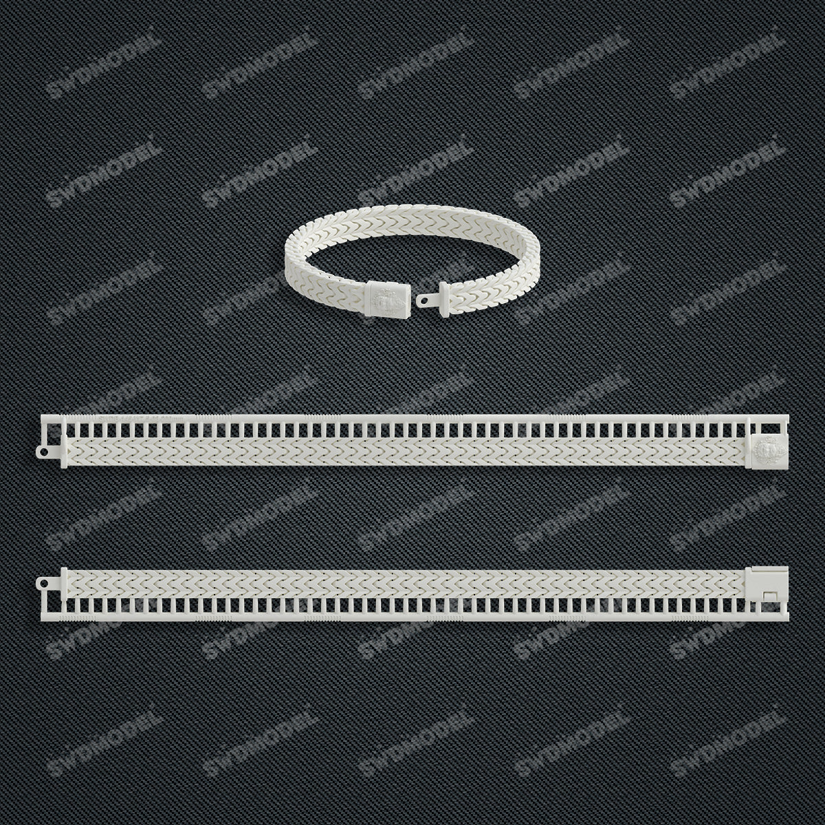 Miami Cuban Chain Casting White Wax 3D Printing Service SWDB-145-W7.5-08