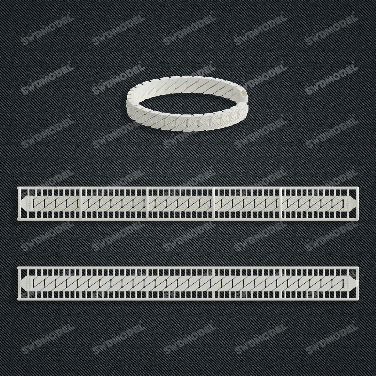 Miami Cuban Chain Casting White Wax 3D Printing Service SWDB-152-W8-012