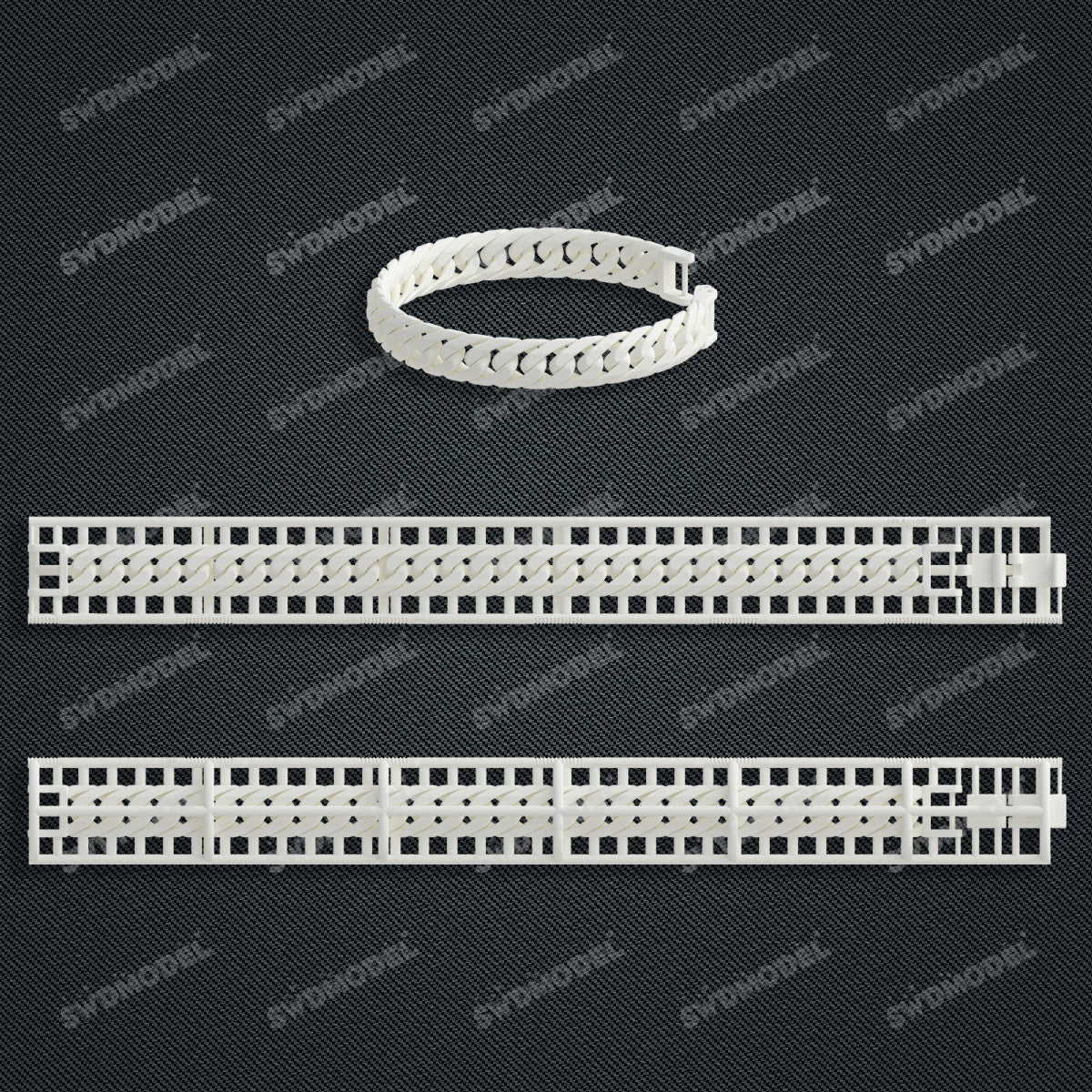 Miami Hepburn Chain Casting White Wax 3D Printing Service SWDB-155-W10-04