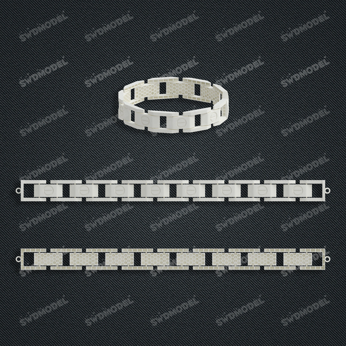 Miami Cuban Chain Casting White Wax 3D Printing Service SWDB-168-W12.4-01