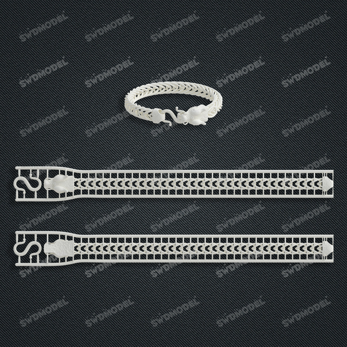 Miami Cuban Chain Casting White Wax 3D Printing Service SWDB-172-W10-019