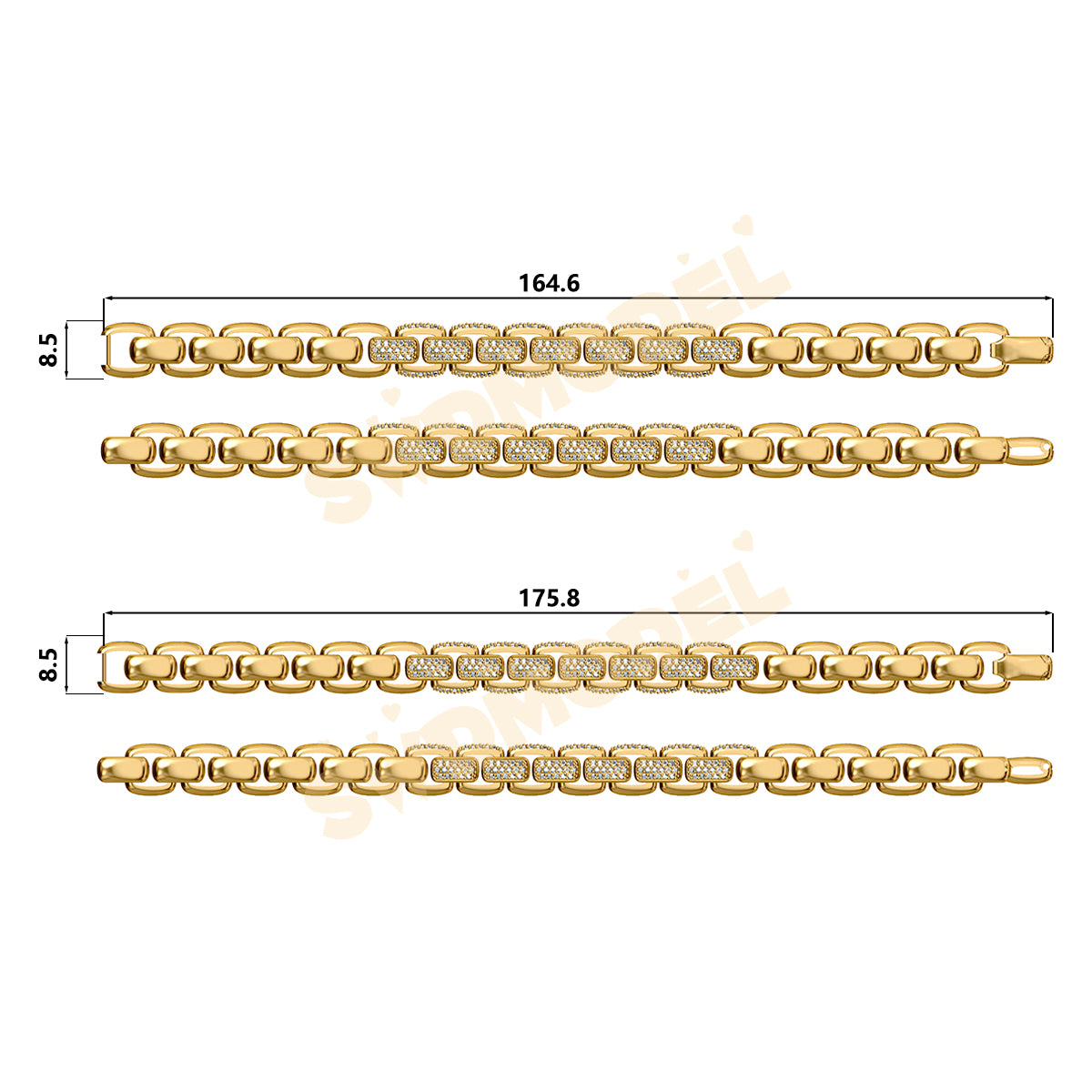 Miami Knight Chain Casting White Wax 3D Printing Service  SWDB-190-W9-01