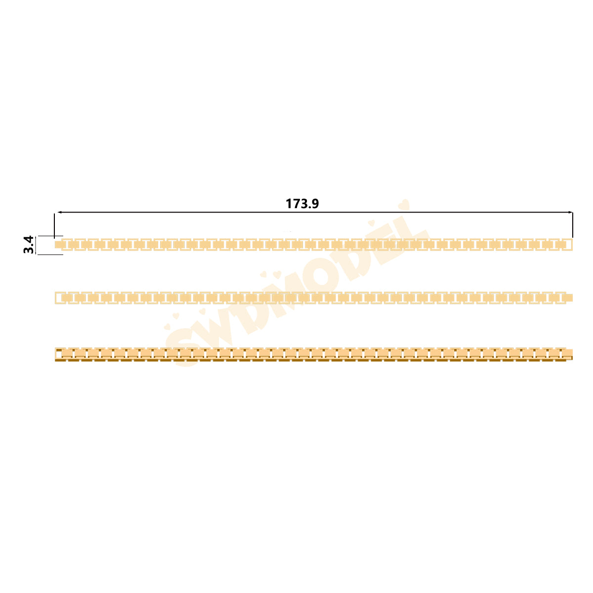 Miami Knight Chain Casting White Wax 3D Printing Service  SWDB-205-W3.4