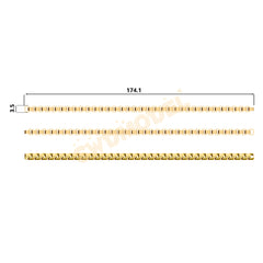 Miami Knight Chain Casting White Wax 3D Printing Service  SWDB-206-W3.5