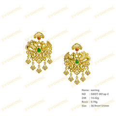 Jewelry set Filigree Earrings White Wax Casting Resin 3D Printing Service   SWDT-001ap-E