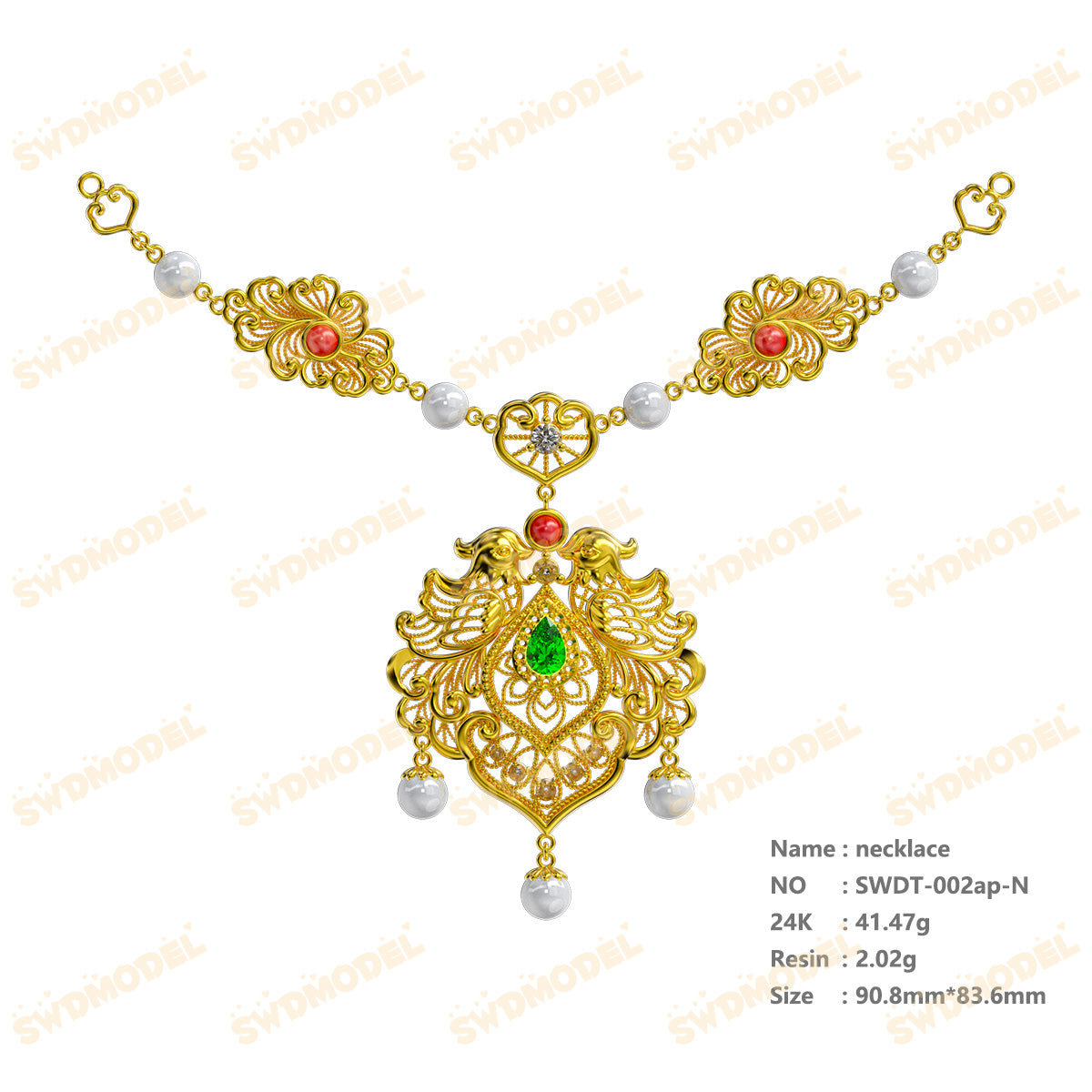 Jewelry set  Filigree Set   White Wax Casting Resin 3D Printing Service  SWDT-002ap