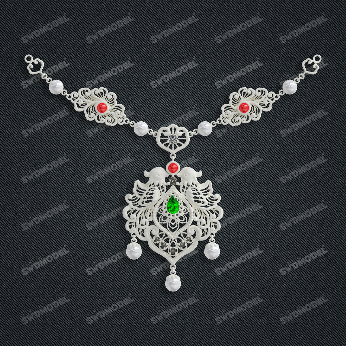 Jewelry set  Filigree Set   White Wax Casting Resin 3D Printing Service  SWDT-002ap