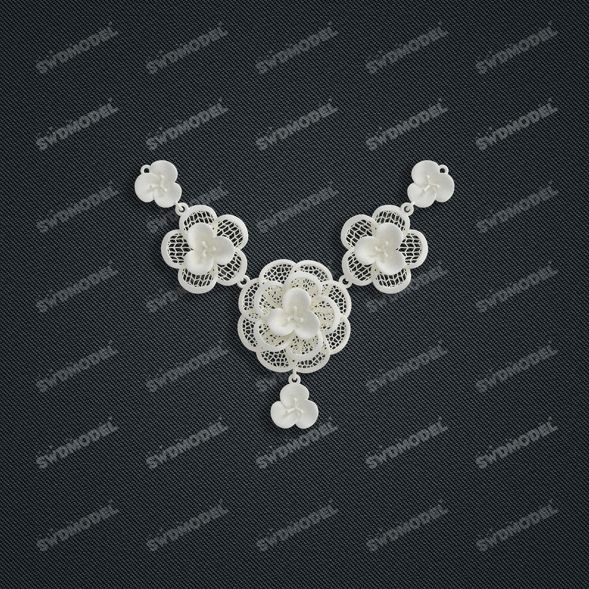 Jewelry set  Filigree Set   White Wax Casting Resin 3D Printing Service  SWT016