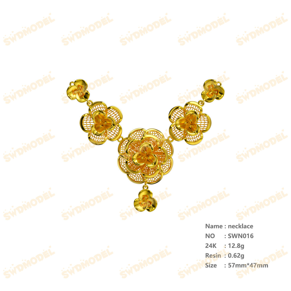 Jewelry set  Filigree Set   White Wax Casting Resin 3D Printing Service  SWT016
