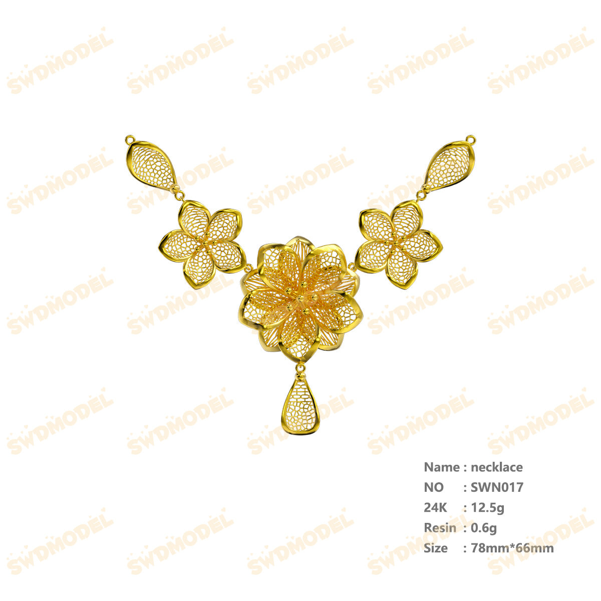 Jewelry set  Filigree Set   White Wax Casting Resin 3D Printing Service  SWT017