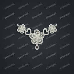 Jewelry set Filigree Necklace White Wax Casting Resin 3D Printing Service  SWN018